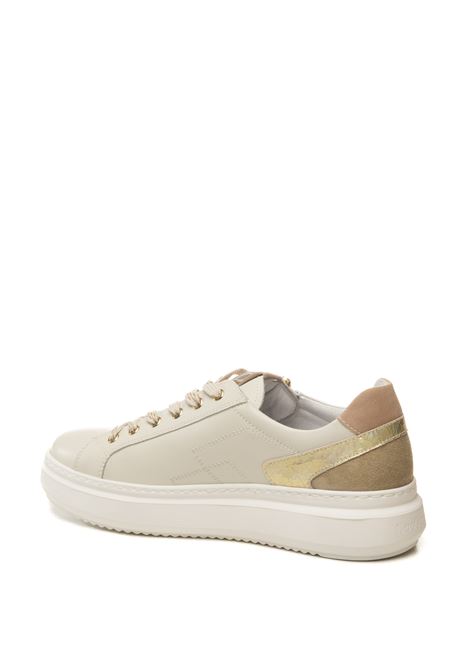 Sneaker pelle bianco/beige/rosa NERO GIARDINI | E615285VELVET-713
